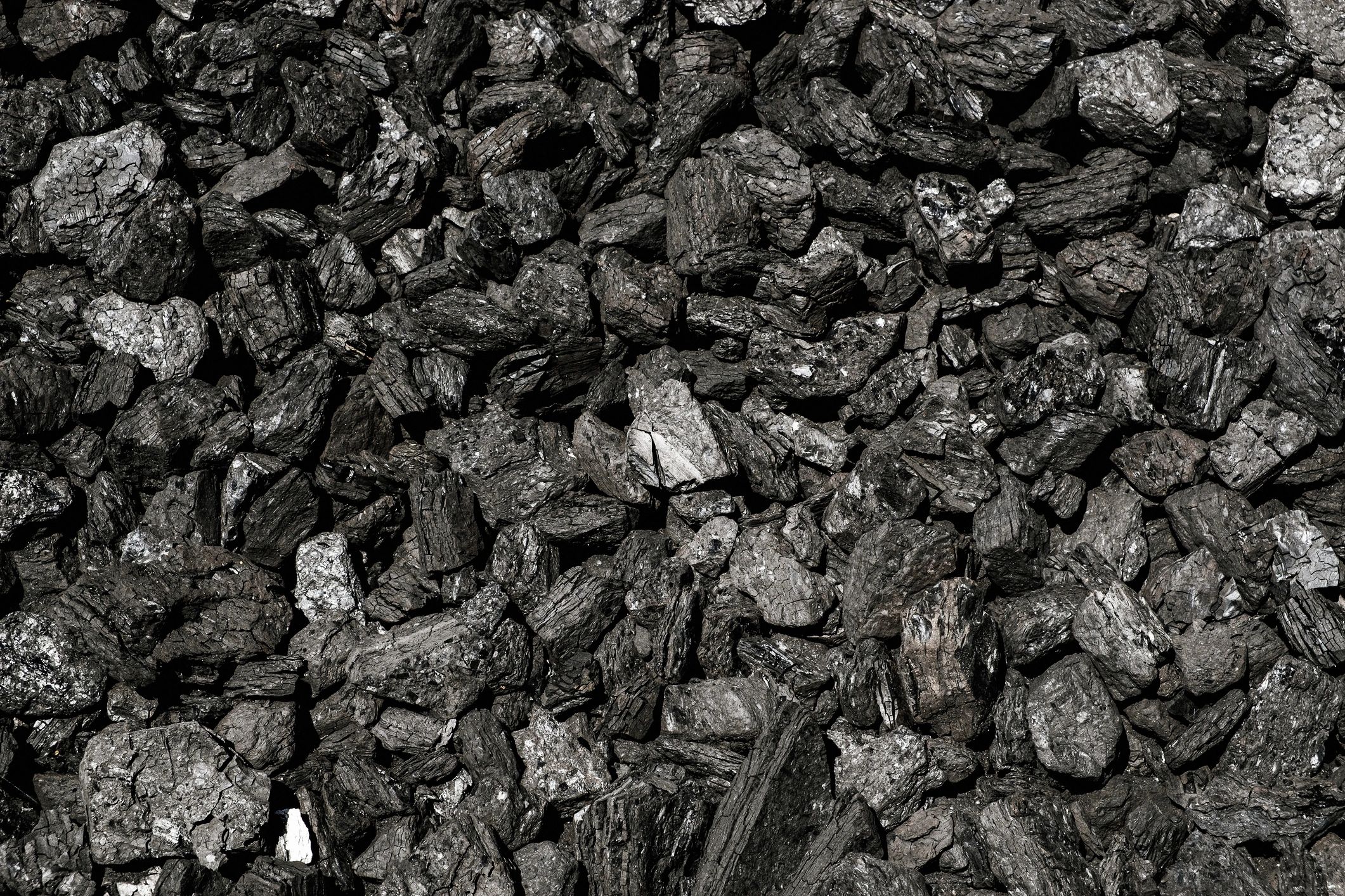 Coal pieces close up